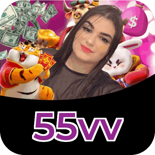 Plataforma 55vv mostrando interface moderna, jogos certificados e recursos de segurança licenciados